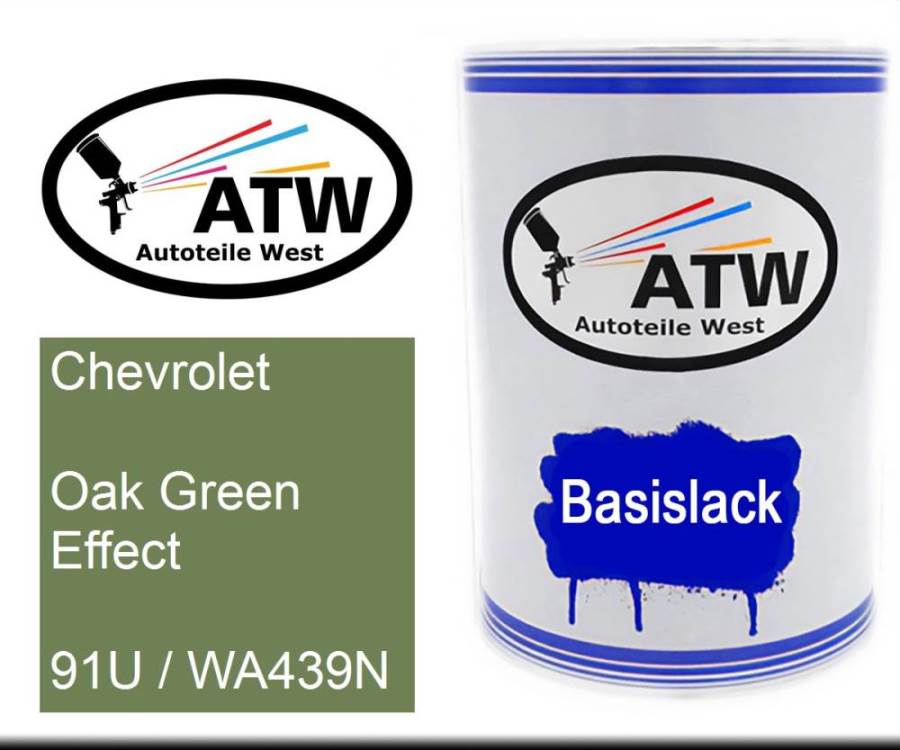 Chevrolet, Oak Green Effect, 91U / WA439N: 500ml Lackdose, von ATW Autoteile West.